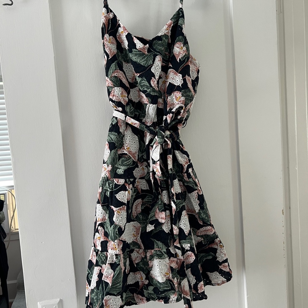 Express Mini Floral Black and Pink Women's Dress